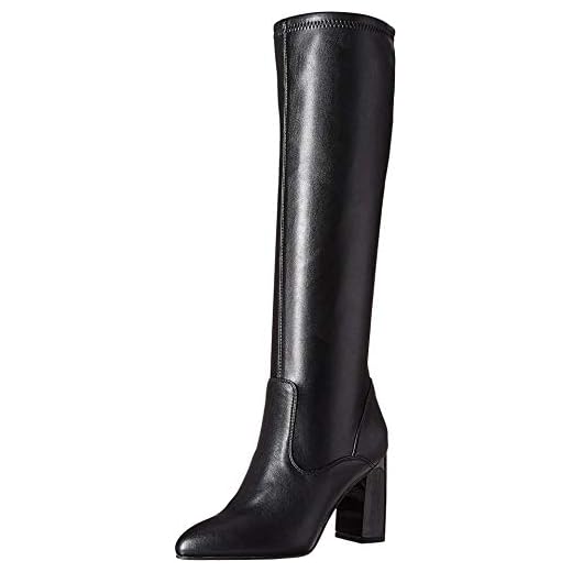 Franco Sarto Women's Katherine Knee High Boot, Black Stretch Leather, 9
