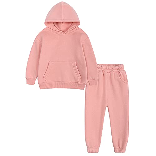 Image of MYGBCPJS Youth 2PCS Jogger Outfits Set Fleece Hooded + Sweatpants Boys Girls Athletic Sweatsuits Pullover Clothes