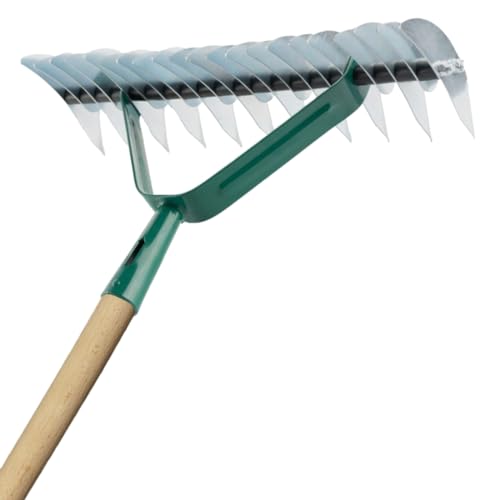 SolaDirect Lawn Aerator Scarifier with Handle, Effective Manual Lawn Grass Soil Aeration and Scarification for Lawn Care & Maintenance, Hand Dethatching Rake, Moss Removal Garden Tool