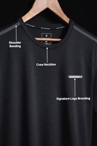 Image of Van Heusen Men's Running T-Shirt | Regular Fit | Crew Neck | Soft Breathable Mircofiber | Casual Wear | Summer Favorite | Shoulder Bonding |Sports T-Shirt | Style 61005