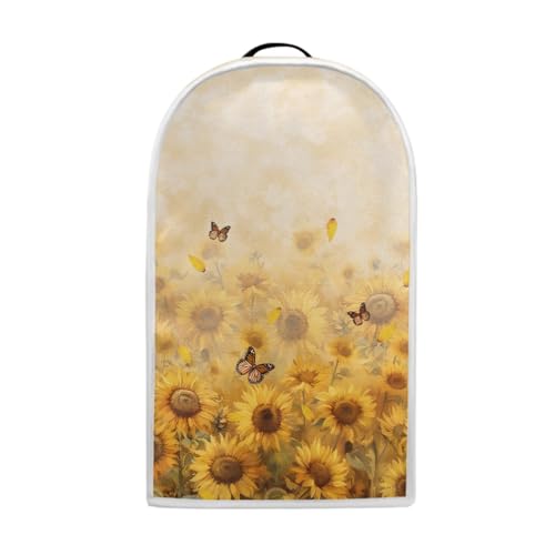Sunflower And Butterfly Print Food Processor Dust Cover, Kitchen Decor Blender Cover Universal Fit Small Appliance Dustproof Cover, Machine Washable GlyphicWave