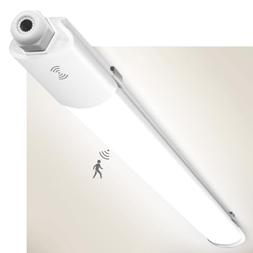 zemty Feuchtraumleuchte LED Röhre 60CM mit Bewegungsmelder, 4000K 18W 1980LM LED Deckenleuchte, IP65 Wasserfest Lichtleiste für Kellerlampe,...