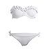 B/H Maillot de Bain Natation Imprimer Vintage,Bikini à Volants Sexy, Maillot de Bain Push-up sans Bretelles-A White_L,Tankini Elégant Imprimé Maillot de Bain