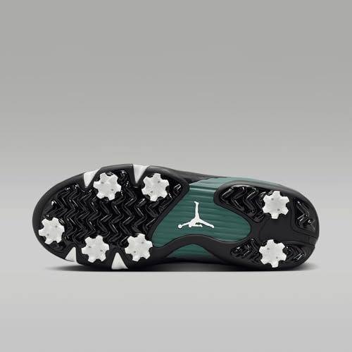 Air Jordan 14 G Golf Shoes (HJ7710-100, White/Black/Glacier Blue/Oxidized Green)2