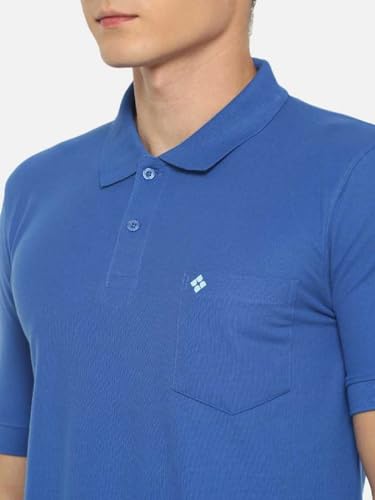 Image of Dollar Men's Pack of 1 Solid Cotton Blend Polo Neck T-Shirt
