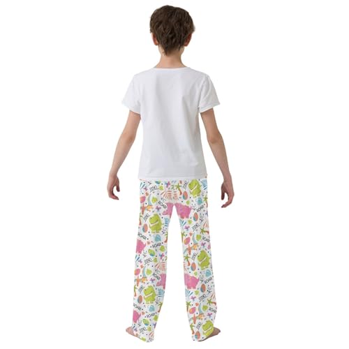 Tropical Dinosaur Roar Boys Long Pants Soft Trousers Elastic Waist Kids Lounge Bottoms with Pockets S-XL3