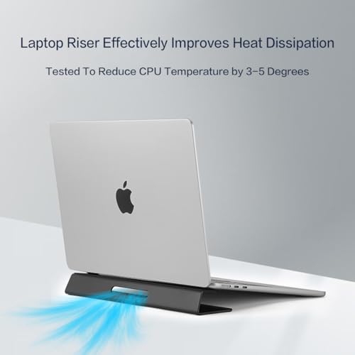 Image of Portable Laptop Wedge Airflow Cooling Stand, Aluminium Laptops Feet Legs Improved Ergonomics, Stability, and Versatility - Compatible with MacBook and All Laptop, with Ruler