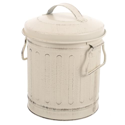 TOGEVAL Secchio per Cenere Vintage in Metallo con Coperchio Capacità Ampia e Design Semplice Contenitore Leggero per Riscaldamento e Uso Domestico per Cucina e Giardino