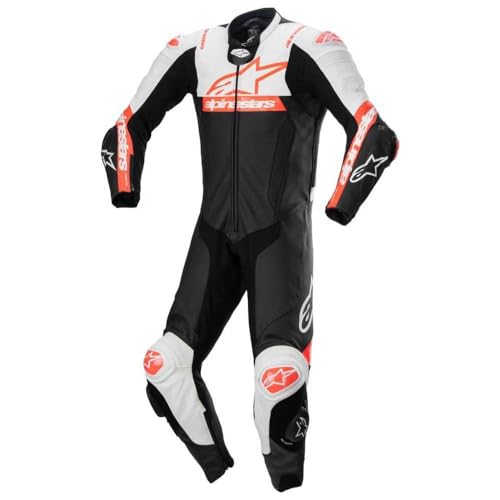 Alpinestars Missile V2 Ward 1-Piece Leather Suit (Black/White/Red, 56)
