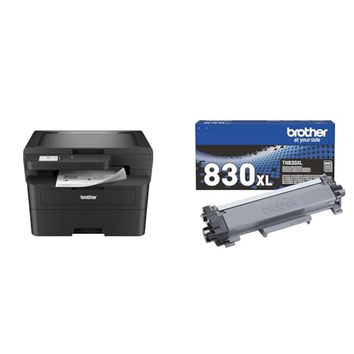 Image of Brother HLL2480DW Printer and TN830XL High Yield Toner