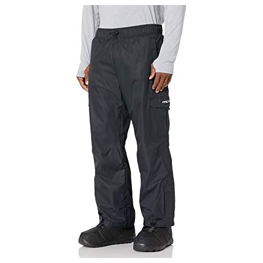 Arctix Men's Sentinel Pull Over Fleece-Lined Cargo Snow Pants, Black, Medium/34" Inseam