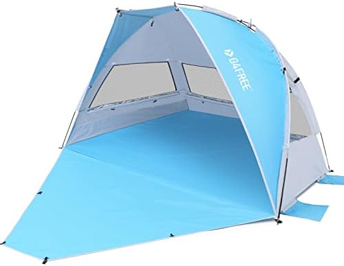 G4Free Portable Beach Tent 2-3 Persons Sun Shade Shelter UPF 50+ Sport Umbrella Canopy with Extendable Floor Foldable Lightweight