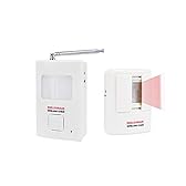 Dog Barking Alarm Motion Detector,Pir Wireless Human Body Walking Sensor Doorbell Door Security Alert System Device for Home or Office Burglar Deterrent (1Sensor + 1Receiver, White)