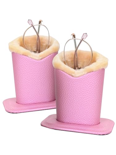Image of Pack of 2 Soft Plush Lined Eyeglasses Holder Stand Protective Glasses Holder Stand