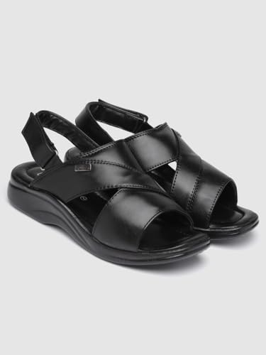 Image of Action-ELEGANT-431 Lightweight Comfortable Synthetic Leather Sandals for Men Black