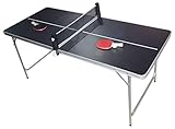 PingPong Tisch by BeerCup Klappbare Tischtennisplatte, HBT: 180 x80 x76 cm, tragbar inklusive Netz, 2 Schläger, Ballhalter & 6 Bälle