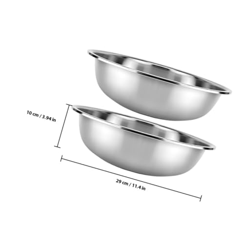 BESPORTBLE 2pcs 30cm Tazones de Mezcla Acero Inoxidable miniatura 2
