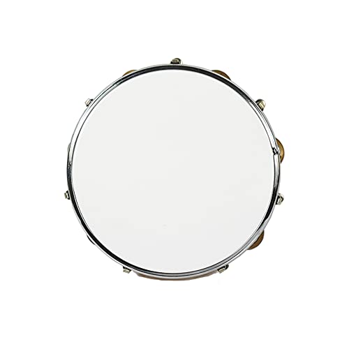 ENNBOM Tambourines for Adults Hand Held Ring Bell Adjustiable Metal Jingles Wood Frame Hand Drum (8\")