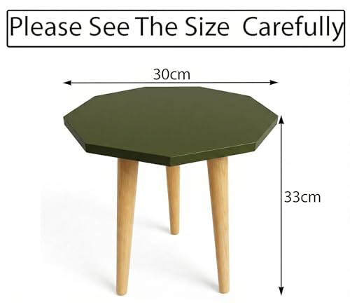 Image of UHUD CRAFTS Multipurpose Wooden Foldable Side Table /End Table /Plant Stand /Stool for Living Room & Bedroom | Kids Play Furniture Table - Olive Green