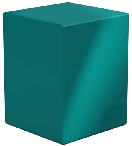 Image of Ultimate Guard Boulder Solid 100+, Deck Case for 100 Double-Sleeved TCG Cards, Petrol, Secure & Durable Storage for Trading Card Games, No Transparency