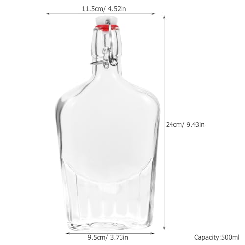 Botella de Vidrio Transparente de 500ml Fácil de Limpiar y Reutilizable 3
