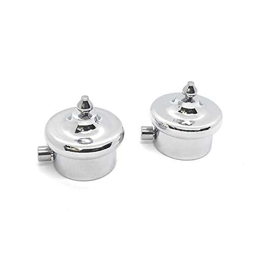 Image of FAPBADRI Simple Curtain End Caps /Finials for a 1 inch Pipe /Rod, Colour - Silver Glossy Pointed Design, 2 Pieces