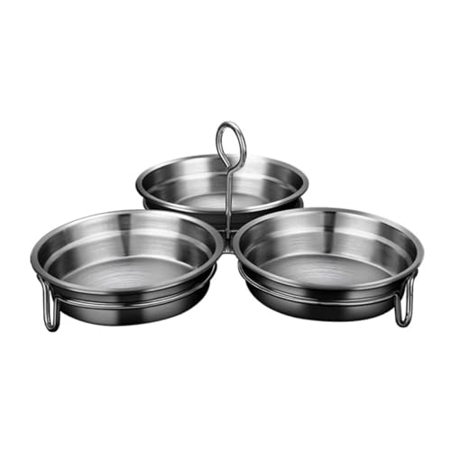 POPETPOP Stainless Steel Egg Poacher Mold Pan with Central Handle Non Stick Poached Egg Cooker for Home Easy to Clean and Resistant Silver