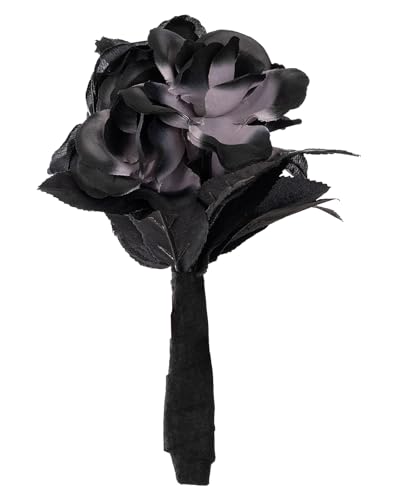 Funidelia Ramo de flores negro para mujer. Accesorios de disfraces para adultos para fiestas, Carnaval y Halloween