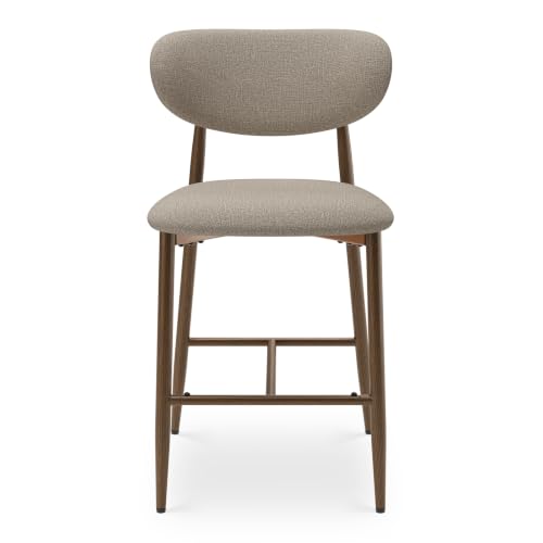 Image of MALOL Bar Stools Set of 1, Counter Height bar stools, Kitchen Bar Stools with Backs, Modern Upholstered, Modern Bar Stools with Metal Legs for Kitchen Island, Counter, Camel