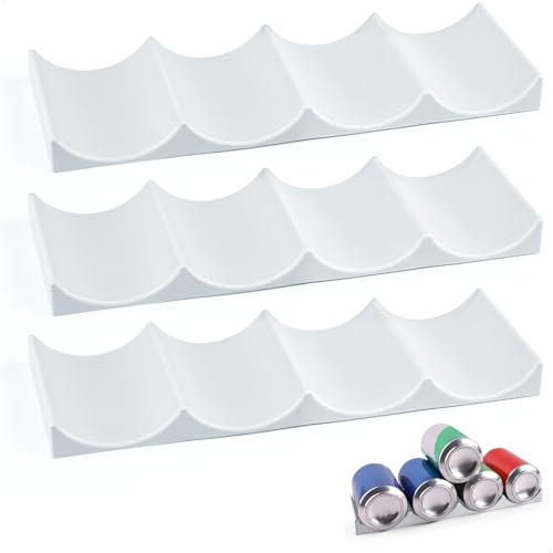 jinminamz 3 Piezas Botellero Frigorifico, Universal Apilable Soporte Botellas Nevera, Organizador Botelleros Nevera para Vino,Bebidas en Lata,Congelador,Cocina, Grigio