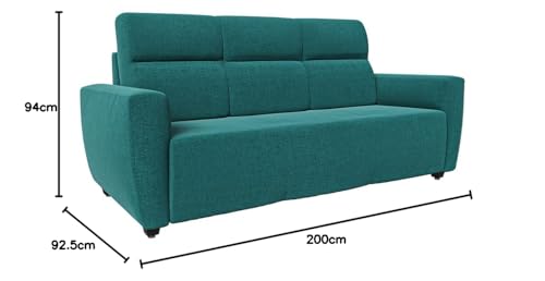Image of Wakefit Sofa Set | 3 Year Warranty | Sofa 6 Seater, 6 Seater Sofa for Living Room, Wooden Sofa Set, Sofa Set 3+2+1 Seater - Belize(Reflection : Aqua Blue)