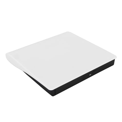 Lecteur de DVD Externe USB 3.0 Blanc - Lecteur Graveur CD Haute Vitesse pour PC et Ordinateur Portable