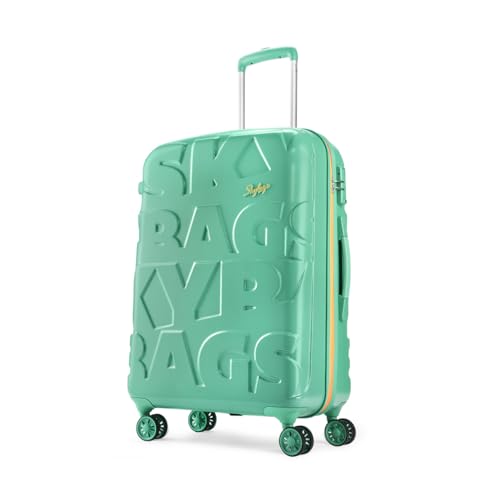 Image of Skybags Graphiq Check-in 66 cm(Medium) Polycarbonate 8 Spinner Wheels Trolley Bags for Travel Hard Case Luggage, Lightweight Bag with TSA Lock & Scratch Resistant with 5 Years Warranty (Marine Green)