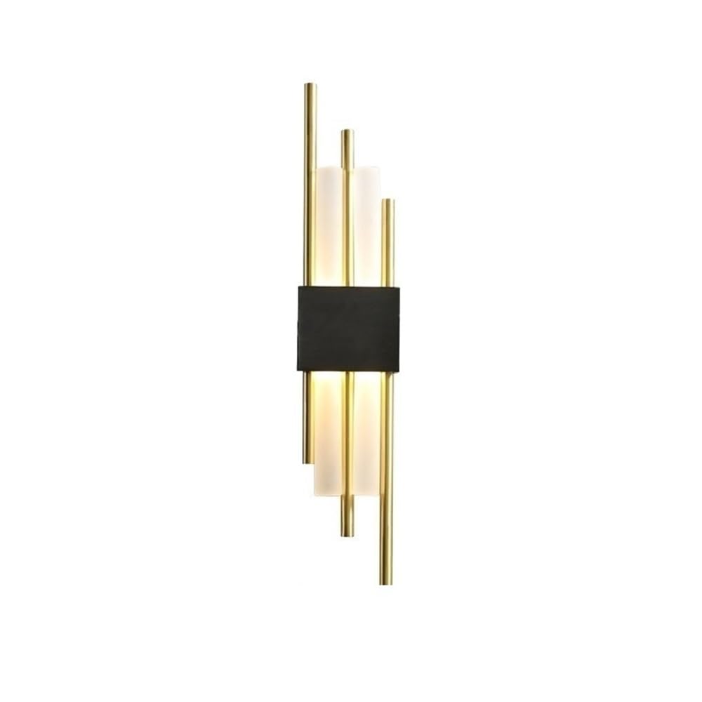 birene Wall Lamp Staircase Corridor Bedroom Bedside Decorative Lamp Modern Simple Luxury Copper Wall Light(Black)