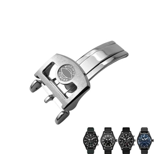 316L Stainless Steel 18mm Deployment Watch Buckle，For IWC Leather Watchband Folding Clasp
