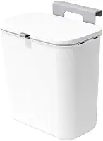 Lixeira Retrátil Suspensa Para Cozinha Sem Furos Pendurável Com Tampa Compacta Multiuso 9 Litros Organização Casa Pia Cinza ou Branca Premium AntiOdor (Branca)