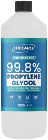 Lucemill Propylene Glycol (MPG) | 1 Litre | 99.8% Pure Food Grade Propylene Glycol | USP/EP Grade | For Baking, Cosmetics, DIY Skincare, Food Flavouring & Household Applications