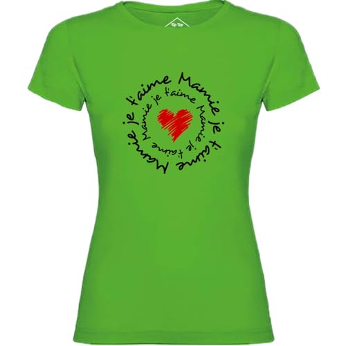 T-Shirt Femme Mamie Je t'aime vert idée cadeau idéal fête des grands-mères