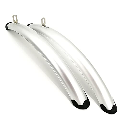 Błotniki, Błotnik rowerowy 700C Rower szosowy Przedni tylny błotnik Rower retro Ostre koło Błotnik rowerowy Praktyczne części rowerowe Srebrny Czarny (Color : Silver 1pair)