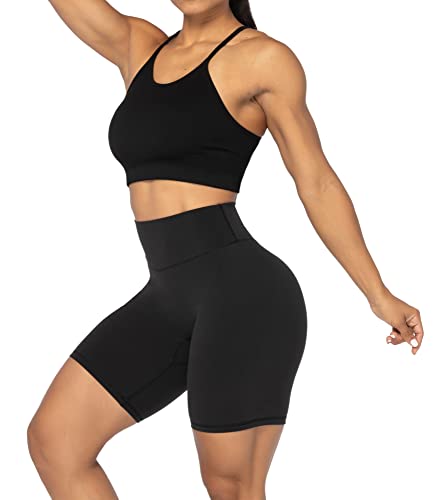 Image of Sunzel No Front Seam High Waist Biker Shorts for Women, Squat Proof Yoga Workout Gym Bike Shorts | 3, 5 Or 8-Inch Inseam, High Waisted, Tummy Control, No Front Seam, Buttery Soft, Compression Fit, Squat Proof