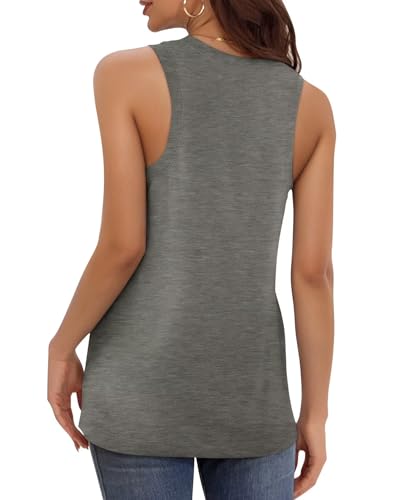 KKJ 3 Pack Womens Tank Tops Workout Summer Vacation Outfits V Neck Loose Sleeveless Blouse Casual Shirts Fall Fashion Clothes
