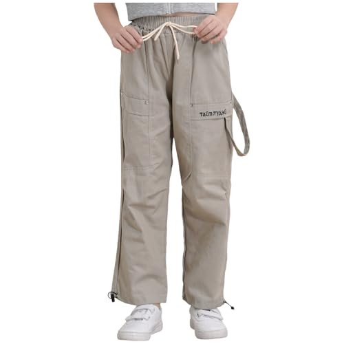 Boys Girls High Waist Straight Wide Leg Pants Baggy Cargo Trousers Joggers Sweatpants3