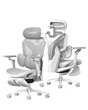 AutoFull G7 Ergonomischer Büro-Gaming-Stuhl, Atmungsaktives Mesh, Wraparound-Lendenstütze, 140° Zero-Gravity mit Fußstütze, 4D Armlehnen & Kopfstütze, Max. 150 kg (Weiß)