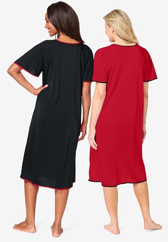 Only Necessities Plus Size 2-Pack Short Silky Gown2