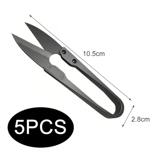 iCovalescent 5 StückeTrimmschere, Gartenschere, Beschichtete Premium Ernteschere Edelstahl, Trimmschere Bonsaiwerkzeug Bonsai Schere Schneiden Tuch Werkzeug zum Nähen Gardering