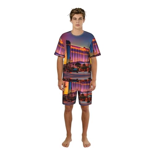 Pyjama élégant pour homme Las Vegas Sunset vêtement de nuit confortable pour se détendre