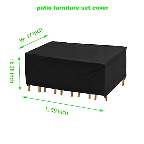 Ywwqybyq Patio Table Cover,59"(L) X 47"(W) X 28"(H),Outdoor Waterproof Rectangle Furniture Cover,Coffee Table Cover #TOP1