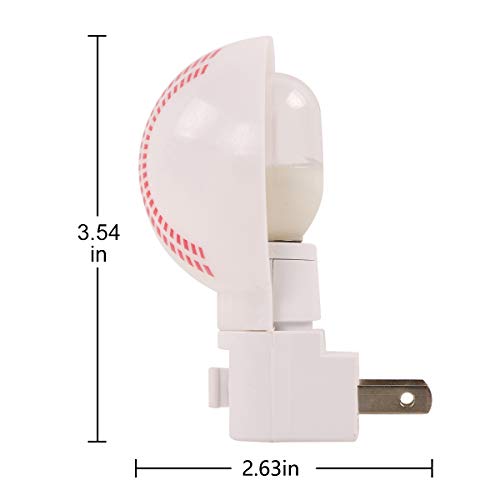 2 Pack Warm White - Upgraded Version Led Plug-In Night Light For Kids - Baseball Shaped Lamp Take Good Care Children Sleep #TOP2