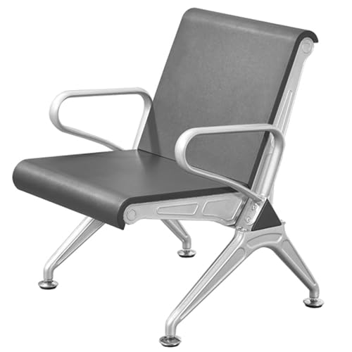 SnamicE Airport Reception Bench - Durable Waiting Room Chairs with Armrests and Backrest for Office, Salon, Bank Seating,Grey