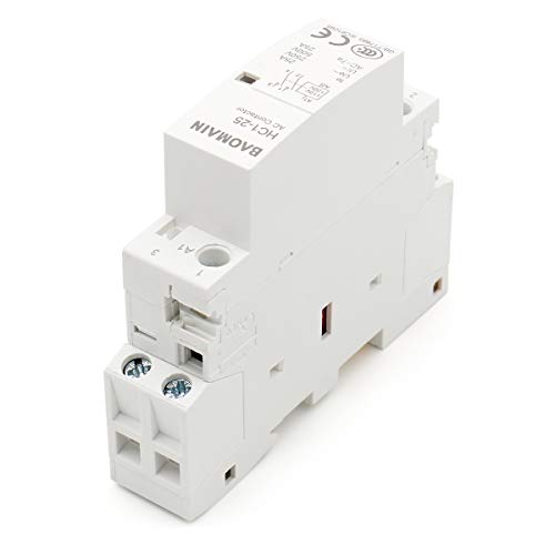 Baomain Universal Ac Contactor Hc1-25 Ac 110V-120V 25A 2 Pole 50/60Hz Circuit Control 35Mm Din Rail #TOP3